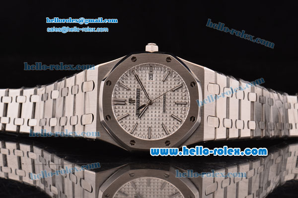 Audemars Piguet Royal Oak Swiss ETA 2824 Automatic Steel Case with Stainless Steel Strap and Silver Stick Markers - Click Image to Close